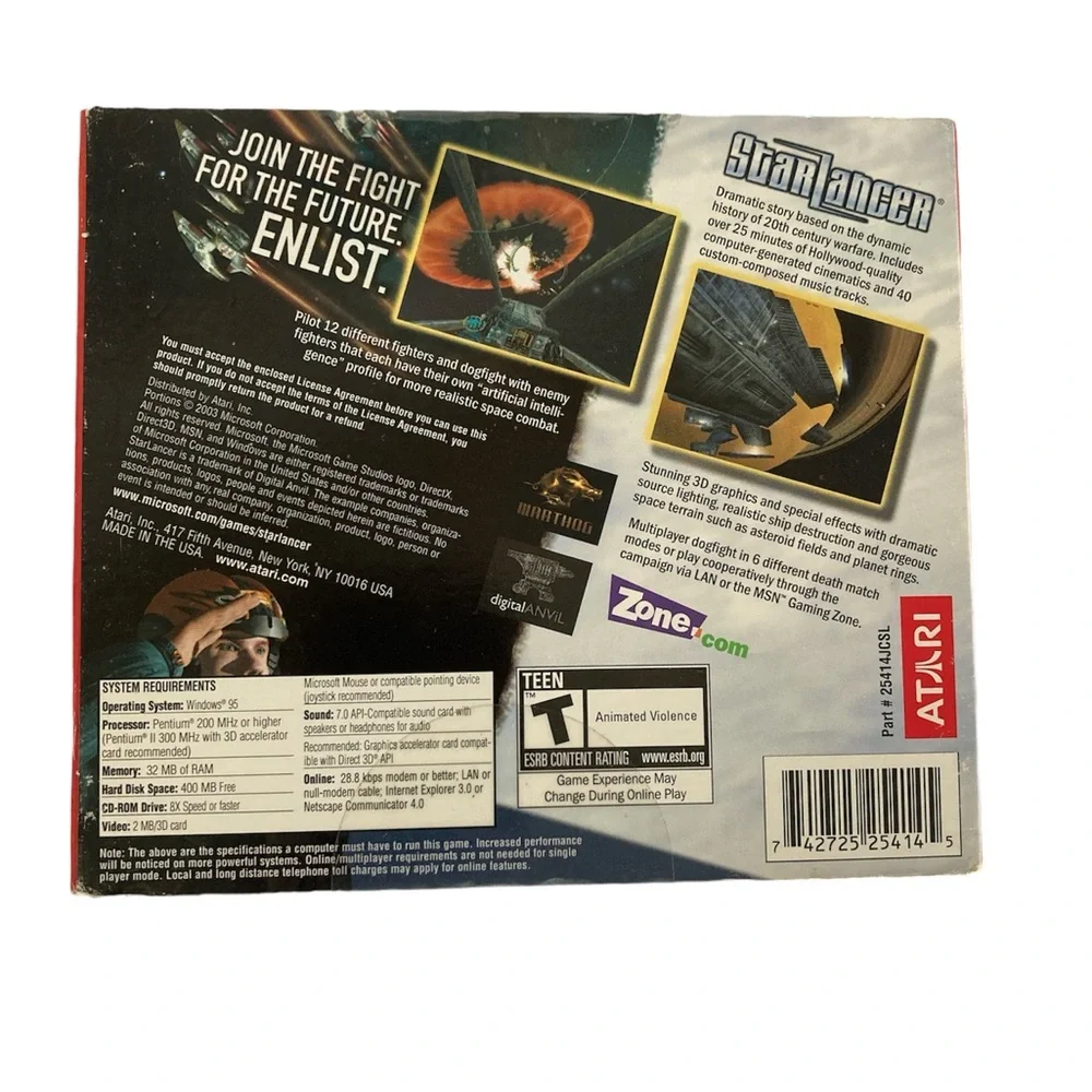 Atari StarLancer CD-Rom Game Star Lancer